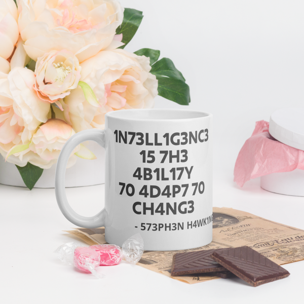 Stephen Hawking Quote - White glossy mug